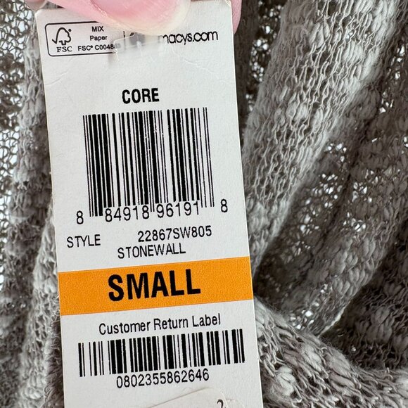 Style & Co. Small Cardigan Sweater Open Front Long Sleeve Lace Panel NWT - Picture 2 of 4